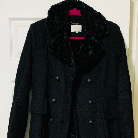 Laundry by Shelli Segal long black coat - Picture 1 of 4
